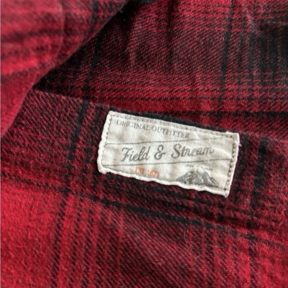 Field & Stream Red Black Plaid Flannel Shirt Men’s XXL Button Up Outdoor - Picture 8 of 9